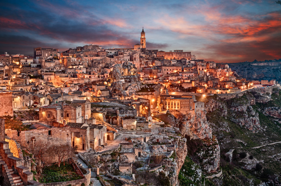 Basilicata - Matera - Stad - avond