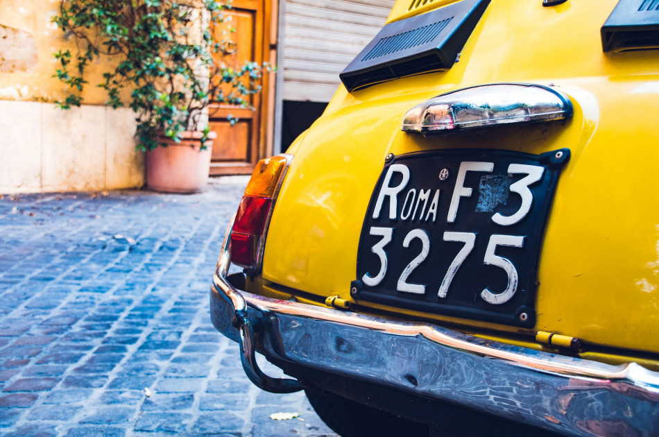 Fiat 500 - Geel - Straatbeeld - Rome - lazio
