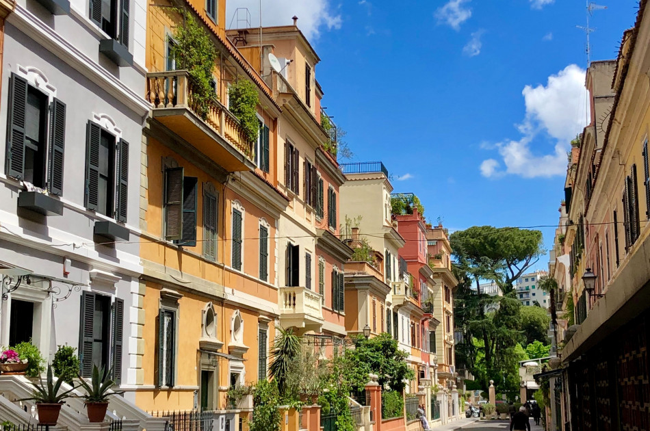 Rome - Lazio - Straatbeeld - Little London of Piccola Londra - Viale del Vignola 50, in de wijk Flaminio