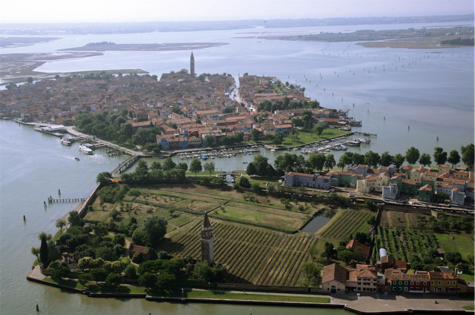 Venetie Mazzorbo Venissa wijngaard Luchtfoto