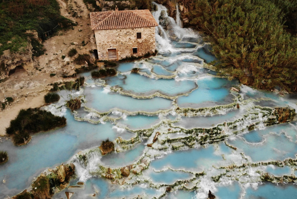Toscane - Saturnia - watervallen - spabaden