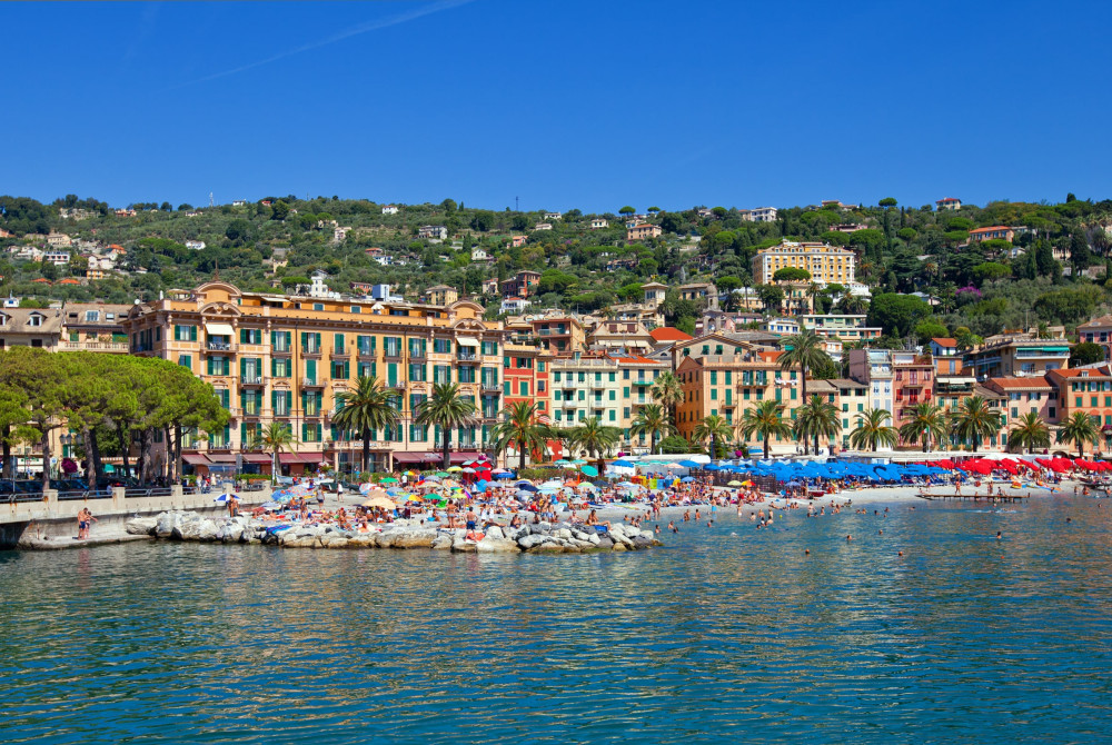 Ligurië - Santa Margherita - kustlijn - haven - strand