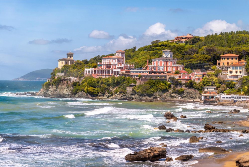 Castiglioncello, Italy. Beautiful seascape on a sunny spring day.