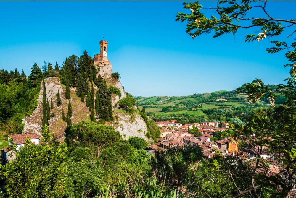 Brisighella, a town nestled in the hills of Romagna.