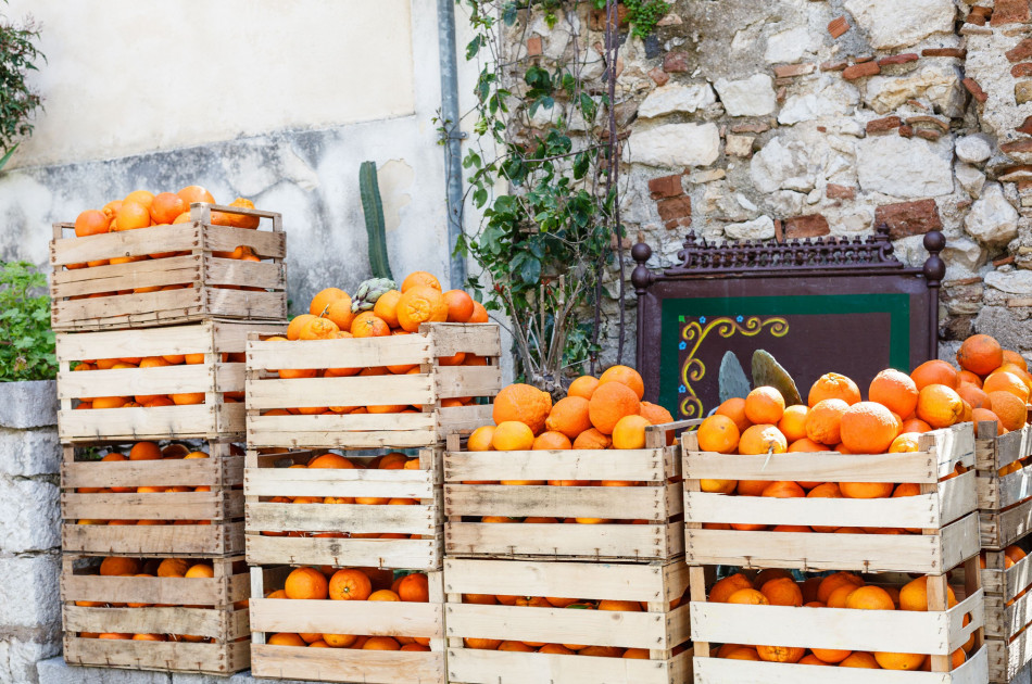 Italie - Sinasappels in kratten